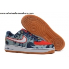 Nike Air Force 1 Denim Navy Red White Mens Shoes
