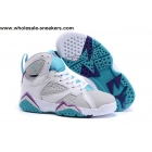 Air Jordan 7 Retro White Grey Purple Kids Shoes