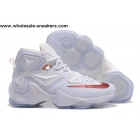 Nike LeBron 13 White Red Mens Basketball Shoes