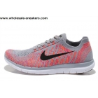 Womens Nike Free 4.0 Flyknit Grey Pink Running Shoes