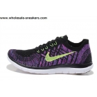Womens Nike Free 4.0 Flyknit Black Purple Running Shoes