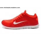Womens Nike Free 4.0 Flyknit Red Orange Running Shoes