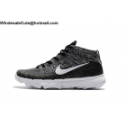 Nike Flyknit Chukka Mens Golf Shoes Grey Black White