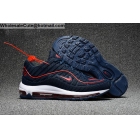 Supreme Nike Air Max 98 Mens Running Shoes Dark Blue Red White