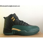 Air Jordan 12 Retro Mens Basketball Shoes Black Green Gold