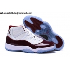 Air Jordan 11 Retro White Wine Red Mens Shoes