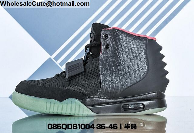 nike air yeezy 2 black solar red