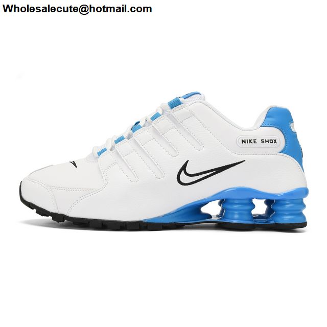 nike shox white blue