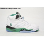 Mens & Womens Air Jordan 5 Retro White Green Black