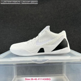 Mens & Womens Nike Kobe 9 Elite Low Protro Halo White Black