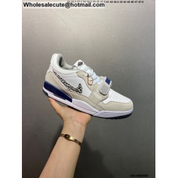 Mens & Womens Jordan Legacy 312 Low elephant swoosh white grey midnight navy