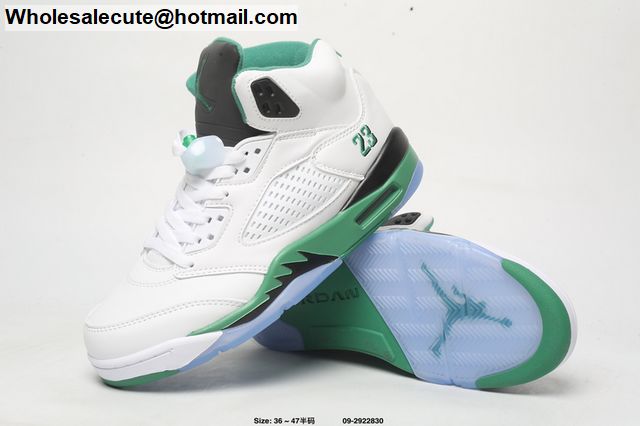 Air Jordan 5 White Green Black