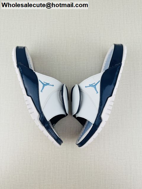jordan slides blue and white