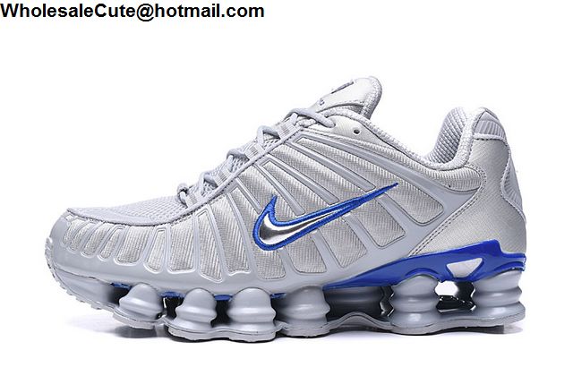 nike shox grey blue