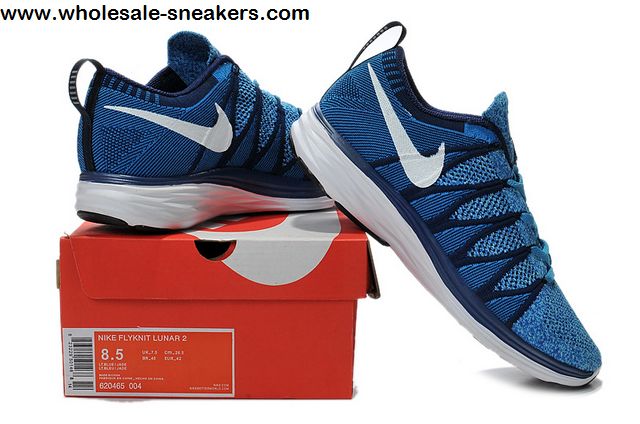 Blue Nike Flyknit Lunar 2
